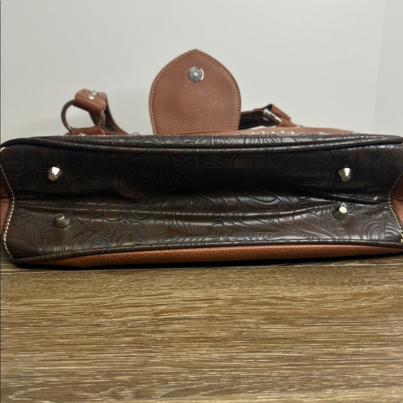 Montana West Brown & Pink Western Studded Tote Handbag NWT - Picture 11 of 16